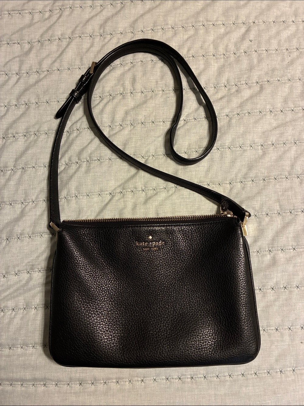 kate spade Black Pebbled Leather Crossbody